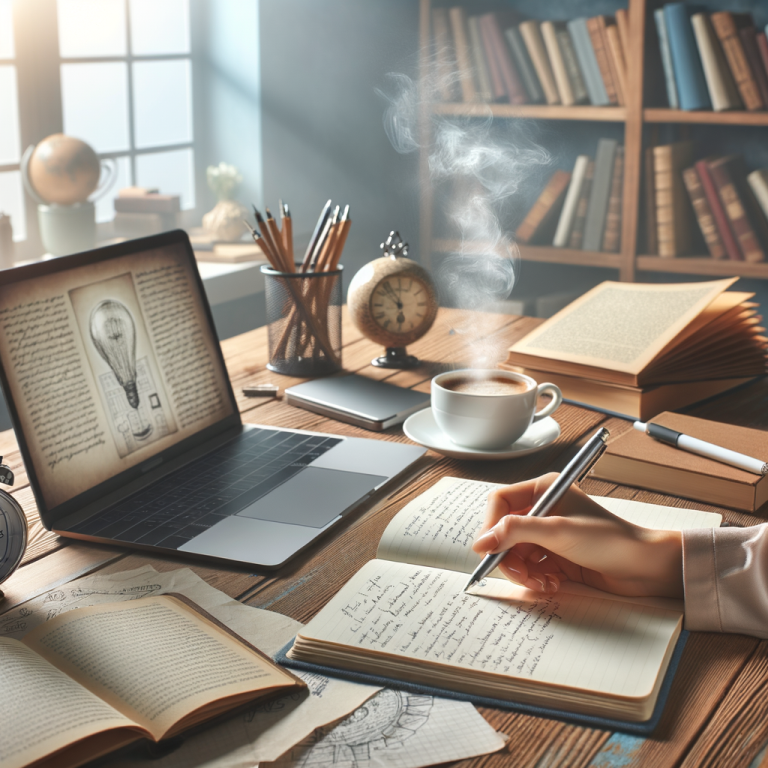 Un bureau lumineux avec un ordinateur portable
