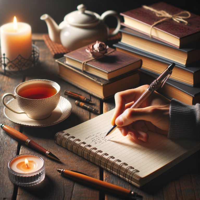 Une vue rapprochee d'une main qui ecrit dans un carnet avec un stylo elegant