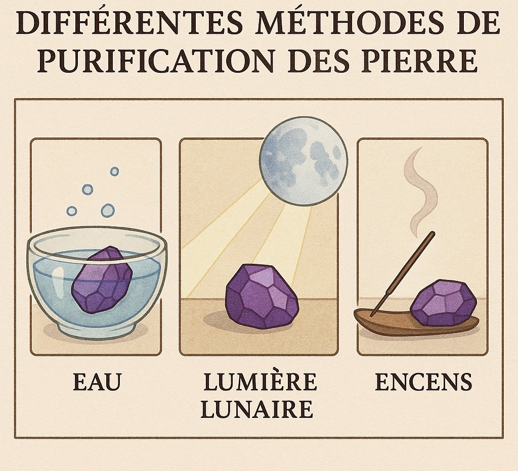 Tableau montrant comment purifier les pierres