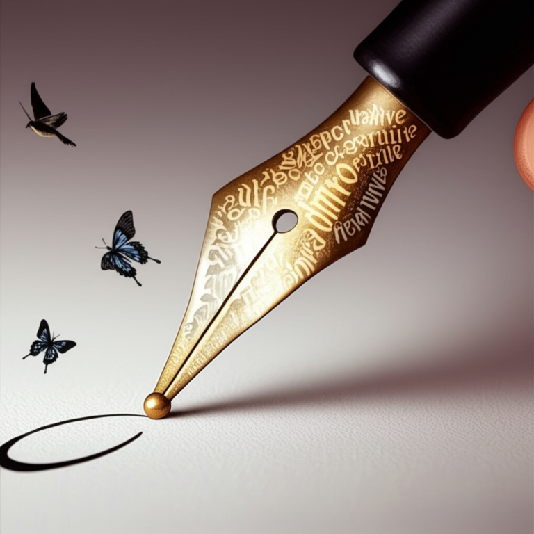 Stylo plume avec une pointe en or