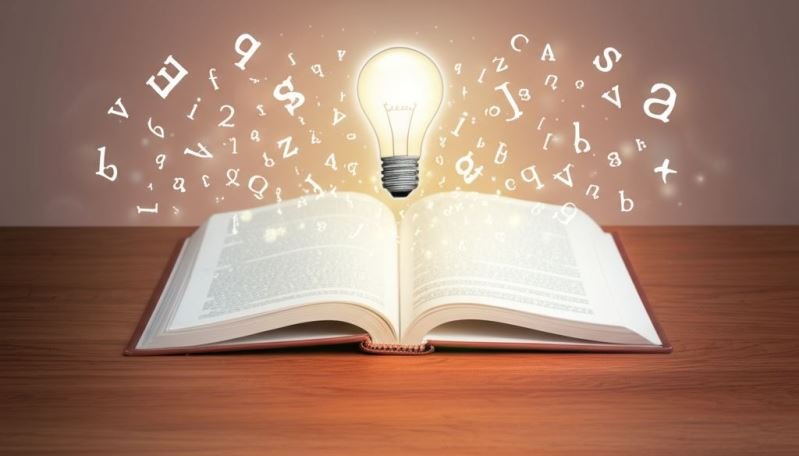 une ampoule lumineuse au-dessus d'un livre ouvert